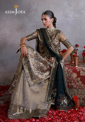 AJULN-19 Embroidered Zari Check Net