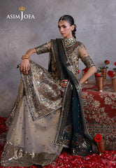 AJULN-19 Embroidered Zari Check Net