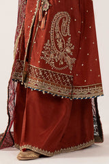 3 Piece Embroidered Tissue Silk Suit