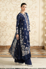 3 Piece Embroidered Tissue Silk Suit