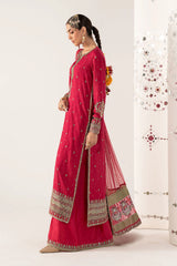 3 Piece Embroidered Raw Silk Suit